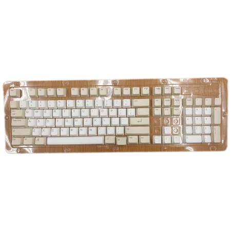 White & beige Cherry MX keycap set for ANSI keyboards