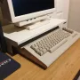 Checkmate Garage in Oyster White: sturdy monitor stand