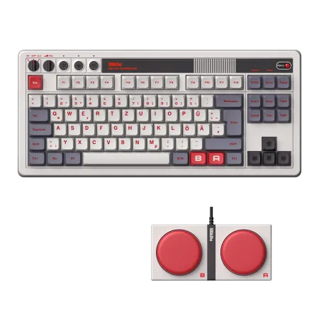 8BitDo QWERTZ Mechanical Keyboard with Retro Design